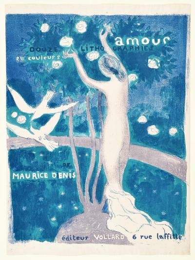 Maurice Denis, album Amour, éd. Vollard 1911, couverture, lithographie en couleurs, bibliothèque de l’INHA,  EM DENIS, Maurice 41. Cliché INHA