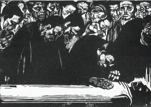 Gedenkblatt für Karl Liebknecht (A la mémoire de Karl Liebknecht), gravure sur bois, 1919 (Klipstein 139)