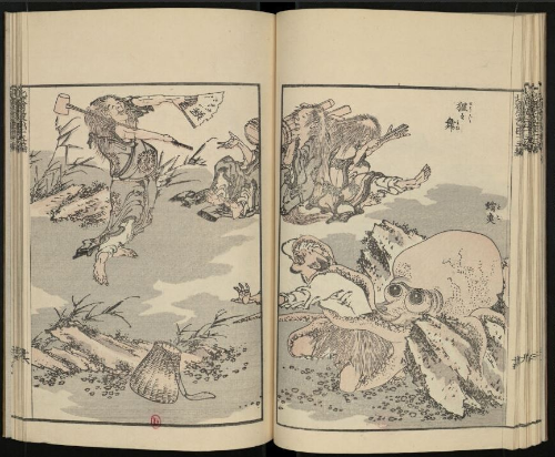 Hokusai, Manga, pieuvre