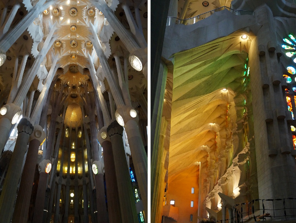 Sagrada Familia, Intérieur (Barcelone), août 2016. Clichés M. Taisne