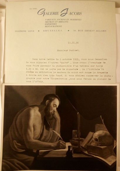 Demeter, lettre à F.-G. Pariset sur un tableau représentant saint Jérôme, avec tirage photographique. Paris, bibliothèque de l'INHA, Archives 161/12/3. Cliché INHA