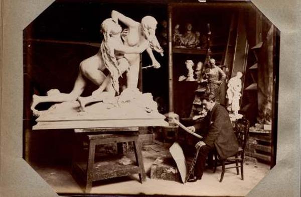Edmond Bénard, [Portrait du sculpteur Alexandre Falguière], photographie sur papier albuminé, 1886, Bibliothèque de l'INHA, 4 PHOT 055. Cliché INHA