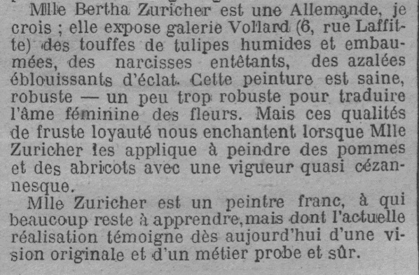 Louis Vauxcelles, "Notes d'art", dans Gil Blas, 21 novembre 1911, p. 1. Origine : Gallica (BnF)