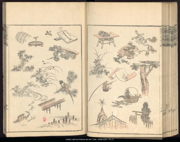 Fig. 10 Katsushika Hokusai (1760-1849), Hokusai Manga. Tomes 1 à 5, p. 86. Paris, bibliothèque de l'INHA, 8 EST 172 (1). Cliché INHA
