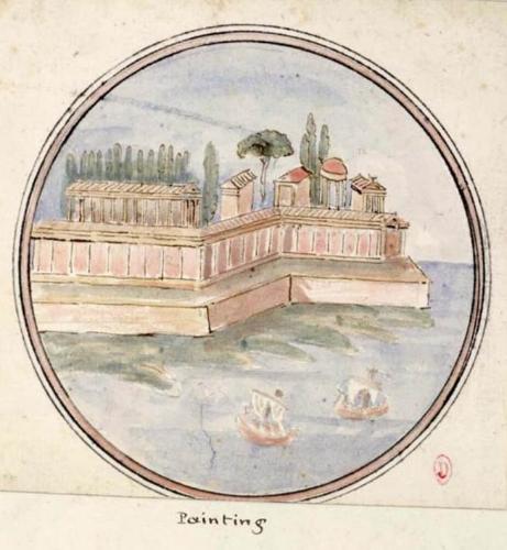 William Gell, "Painting", aquarelle, dans Pompei Unpublished, vers 1817-1819, bibliothèque de l'Inha, Ms 180 (2), f. 87. Cliché INHA
