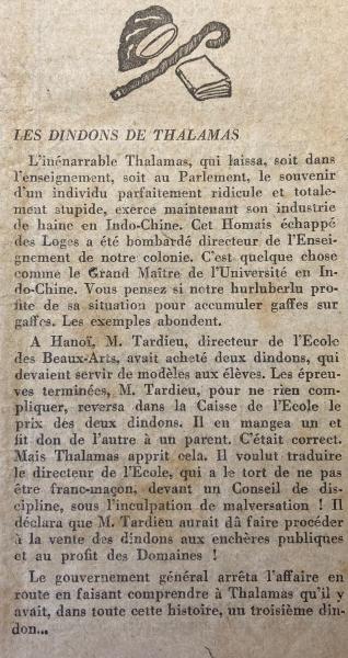 « Les Dindons de Thalamas ». Le Charivari, n° 85. 11 février 1928. Archives 125/9/1/4/2. Cliché INHA. 