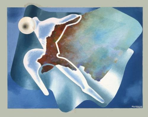  Enrico Prampolini, Le charmeur de vitesse, huile sur toile, 89 × 116 cm, 1930. Musée d’art moderne de la Ville de Paris, AMVP 1300. Droits Estate Prampolini