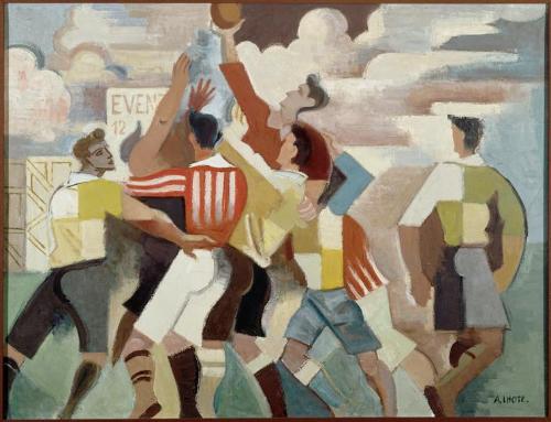 André Lhote, La partie de rugby, huile sur toile, 89,7 × 116,3 cm, 1934, musée Antoine Lécuyer, St Quentin. Crédits GrandPalaisRmn / Gérard Blot. Droits ADAGP, Paris.