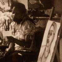 Hélène Adant, une jeune femme noire, modèle haïtien de Matisse, tirage noir et blanc. Paris, bibliothèque de l'INHA, collections Jacques Doucet, Archives 58/4/3.