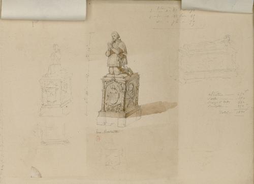 Jean-Baptiste Plantar, album de dessins d'architecture et d'art décoratif, [1832-1848], INHA, Ms 675, f. 18. Cliché INHA