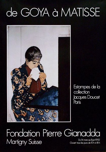 Couverture du catalogue de l'exposition De Goya à Matisse : estampes de la collection Jacques Doucet, bibliothèque d'Art et d'Archéologie, à la Fondation Pierre Gianadda de Martigny (14 mars-8 juin 1992).