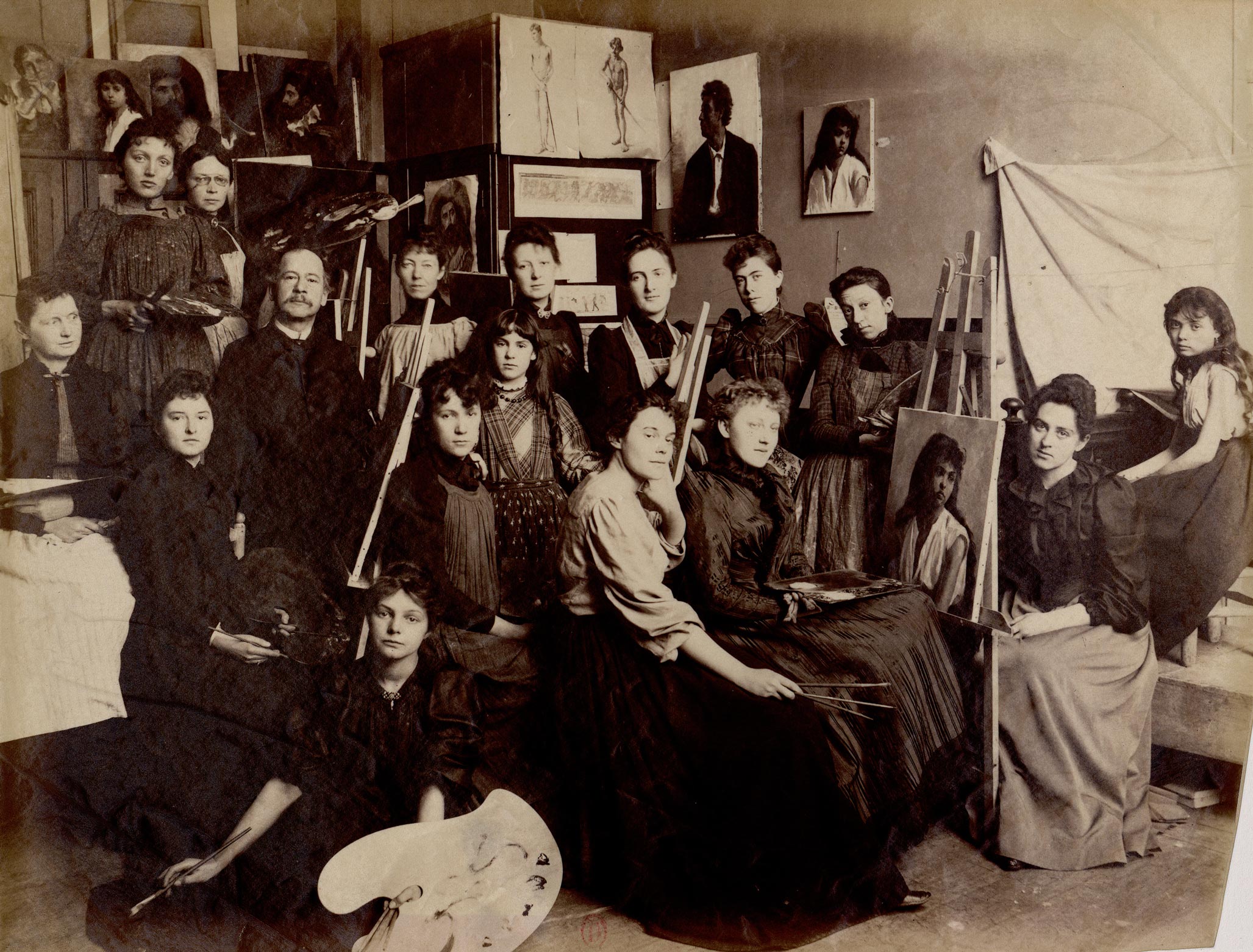 Edmond Bénard, Henry Mosler et ses élèves, [1880-1894]