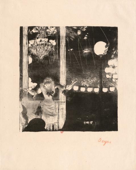 Edgar Degas, Aux Ambassadeurs, Mlle Bécat, lithographie, vers 1875, bibliothèque de l’INHA, EM DEGAS 44. Cliché INHA