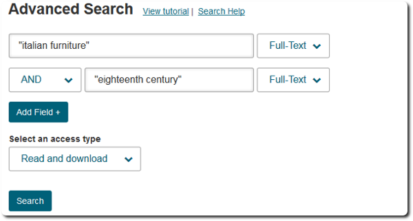 Interface "Recherche Avancée" - Saisie des mots-clés @JSTOR