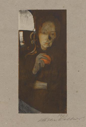 Frau mit Orange (Femme à l’orange), combinaison d’eau-forte et de lithographie, 1901 (Klipstein 56)