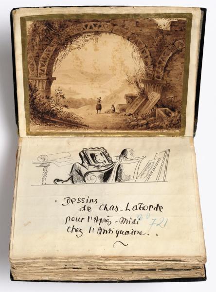Léo Larguier, L'Après-midi chez l'antiquaire, vers 1921, manuscrit, Ms 860. Cliché INHA, photo Michael Quemener