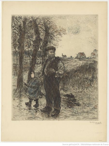 Jean-François Raffaëlli, Le grand-père, estampe, 1895. Source : gallica.bnf.fr / BnF
