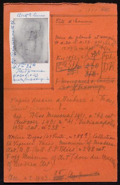 Paul-André Lemoisne, Fiche numérotée d’œuvre de Degas, 1919-1964. Paris, bibliothèque de l'INHA, Archives 69/35/2/1. Cliché INHA.