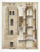 André Lenoir, Saint-Germain-des-Prés : clocher, Bibliothèque de l'INHA, OA 716 (9, 33). Cliché INHA