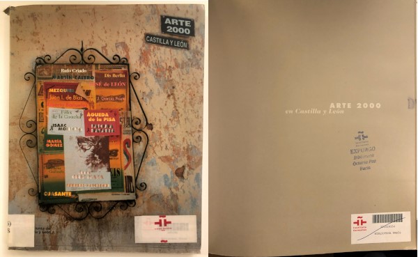 À gauche, couverture d'un livre désherbé provenant de l'Instituto Cervantes, 2022. À droite, page de garde du même livre portant le tampon « EXPURGO », 2022. Clichés Iris Mouchot