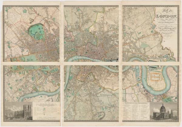 C. & J. Greenwood, Plan de Londres en 1830, gravure, août 1830, Harvard Map Collection, Harvard University.