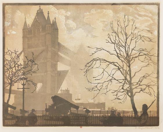 Émile-Antoine Verpilleux, La Tour de Londres, xylographie, bibliothèque de l'INHA, EM VERPILLEUX 1. Cliché INHA