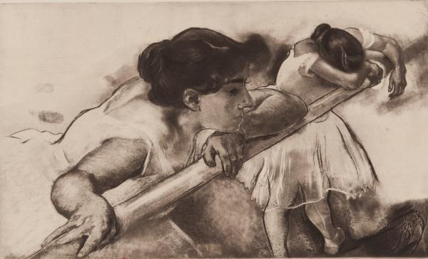 Louis Legrand, Les Petites du ballet : En nage, eau-forte, 1893. Paris, bibliothèque de l'INHA, FOL EST 240. Cliché INHA