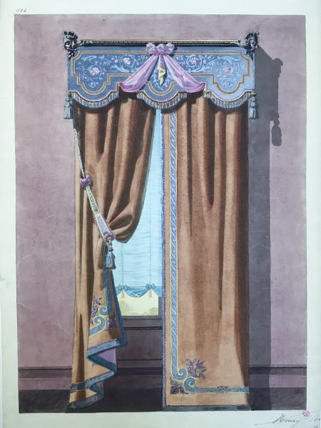 Henry Penon, [Décor de fenêtre], graphite et aquarelle sur papier, [1870-1897]. Paris, bibliothèque de l'INHA, collections Jacques-Doucet, OA 811 (2). Cliché J. Lécuyer