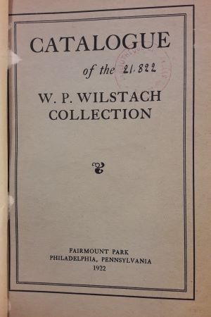 Catalogue de la collection W. P. Wilstach, Philadelphie, 1922. Paris, bibliothèque de l'INHA. Cliché INHA