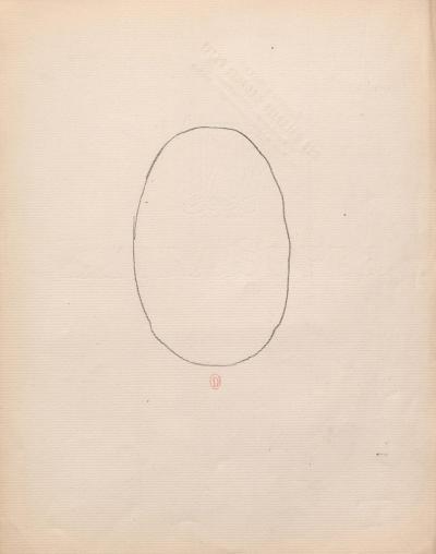 Détourage du socle d'un bronze d'Antoine-Louis Barye, crayon sur papier, [1902-1930], Bibliothèque de l'INHA, Archives 166/5/1/2. Cliché INHA
