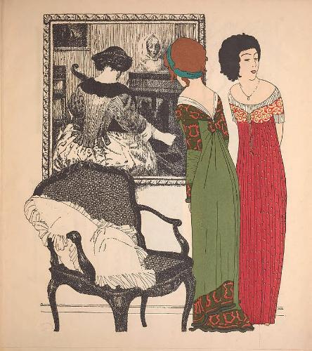 Extrait de Les robes de Paul Poiret racontées par Paul Iribe, 1908. Document numérisé consultable sur Internet Archive.