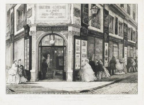 A.-P. Martial, Siège de la Société des aqua-fortistes, vers 1865. Entrée au 79, rue de Richelieu. Cliché BnF-Gallica