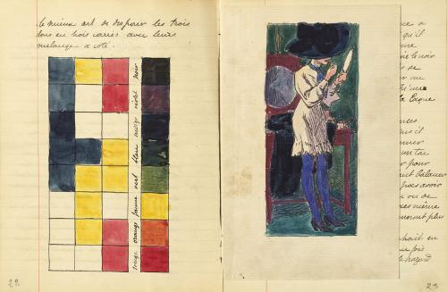 Pierre Gatier, Traité de l’aquatinte en trois couleurs, 1910-1920, carnet manuscrit de l’artiste. Collection Félix Gatier