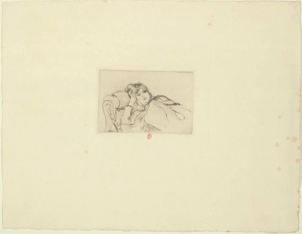 Berthe Morisot (1841-1895), Jeune femme au repos, pointe-sèche, 1889 (Bailly-Herzberg, n° 7). Paris, Bibliothèque de l’Institut national d’histoire de l’art, collections Jacques Doucet, EM MORISOT 6. Cliché INHA