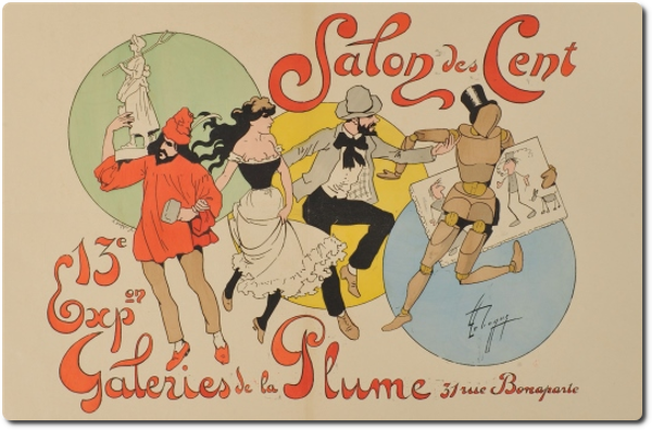 Léon-G. Lebègue, [Salon des Cent. 13ème exposition], 1895, Lithographie, Bibliothèque de l'INHA, collections Jacques Doucet, Salon des Cent (13b). Cliché INHA