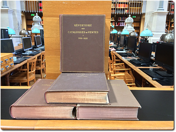 Frits Lugt, Répertoire des catalogues de ventes publiques, La Haye, Nijhoff, 1900, N8602 LUGT 1900 (1 à 4). Cliché INHA