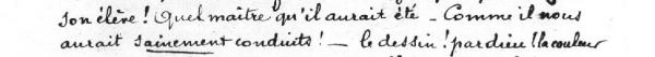 Extrait de la copie d'une lettre de James Mc Neill Whistler à Henri Fantin-Latour, Londres, s. d.. Paris, bibliothèque de l'INHA, collections Jacques-Doucet, Autographes 28bis,12. Cliché INHA.