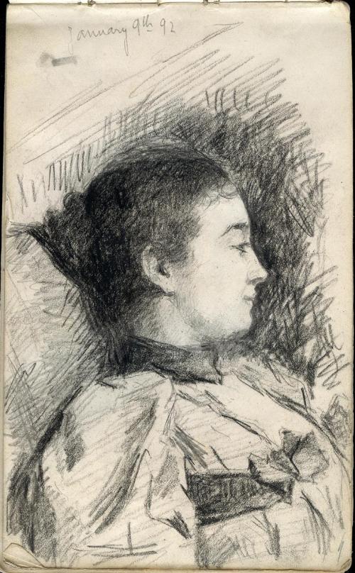 Daniel Ridgway Knight, portrait de femme, 1892