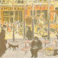 Pierre Bonnard, [Quelques aspects de la vie de Paris : Boulevard (détail)], 1899, Lithographie, Bibliothèque de l'INHA, collections Jacques Doucet, EM BONNARD 7. Cliché INHA