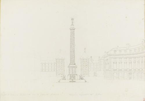 Jean-Nicolas Sobre, Projet de colonne nationale sur la place des Victoires, [1801], dessin, INHA, OA 780 (1). Cliché INHA
