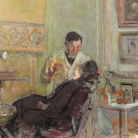 ​​​​​Édouard Vuillard, Le docteur Georges Viau dans son cabinet dentaire en 1914, peinture à la colle et rehauts de pastel sur toile, Musée d'Orsay, Paris ©photo musée d'Orsay / rmn