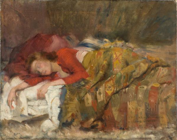  Lovis Corinth, Jeune femme endormie, entre 1858 et 1925, huile sur toile, H. 32,7 ; L. 41,0 cm. , © Musée d’Orsay, Dist. RMN-Grand Palais / Patrice Schmidt