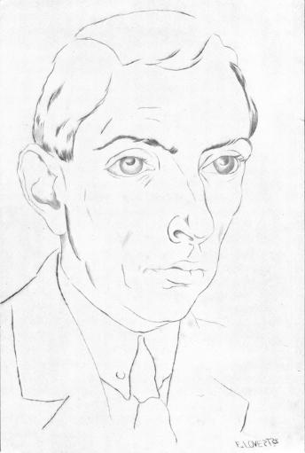 Fedor Löwenstein, autoportrait, dessin (?), localisation inconnue. Cliché D. R.