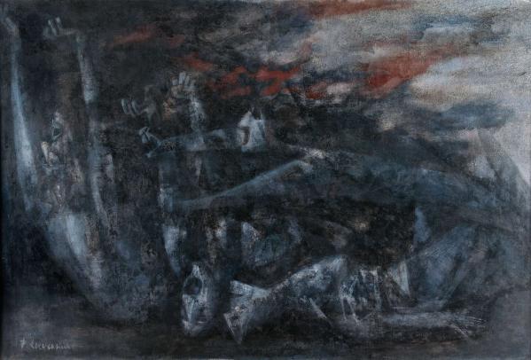 Fedor Löwenstein, La Chute, huile sur toile, 1938, collection Danielle et Bernard Sapet. Cliché Emmanuel Georges