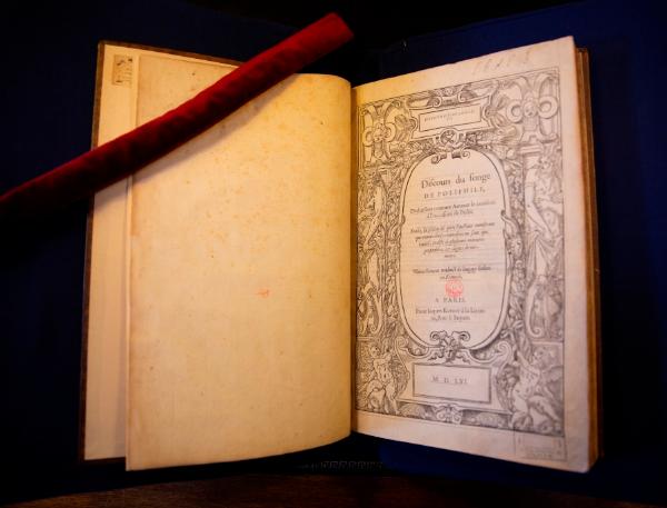 Colonna Francesco, Hypnerotomachie ou Discours du Songe de Poliphile [...], 1561, bibliothèque de l'INHA, 4 Res 1265