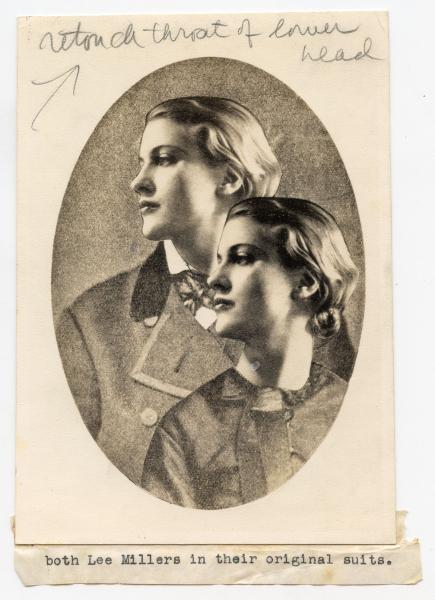 Man Ray, Both Lee Millers in Their Original Suits, vers 1930, photomontage, INHA, Autographes 213, 36, 13. Cliché INHA