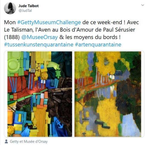 Réinterprétation du tableau Le Talisman, de Paul Sérusier, par @JudTal sur Twitter.