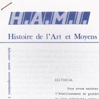 Jacques Thuillier, « Éditorial », dans HAMI : histoire de l'art et moyens informatiques, 34 (15 août 1989), détail, INHA, Archives 51/148. Cliché INHA