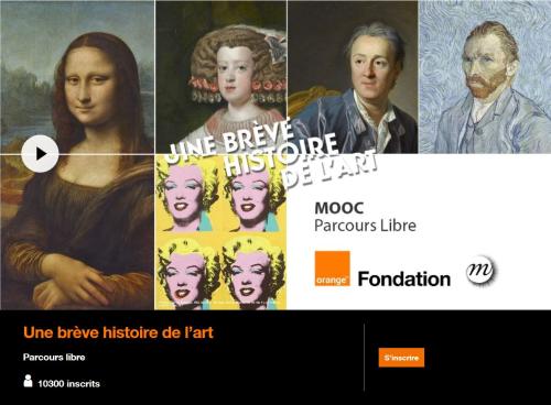 Page d'accueil du MOOC "Une brève histoire de l'art" © Fondation Orange, RMN