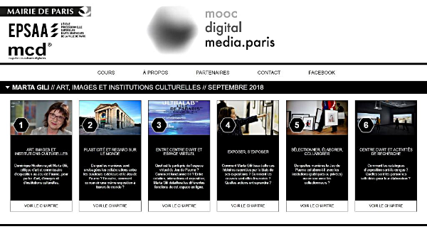 Page de la plateforme Mooc Digital Media de l’EPSAA Ville de Paris